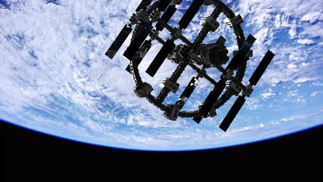 Internationale-Raumstation-Im-Weltraum-über-Dem-Planeten-Erde